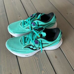Saucony Women’s Teal Running Shoes with Purple Accent
